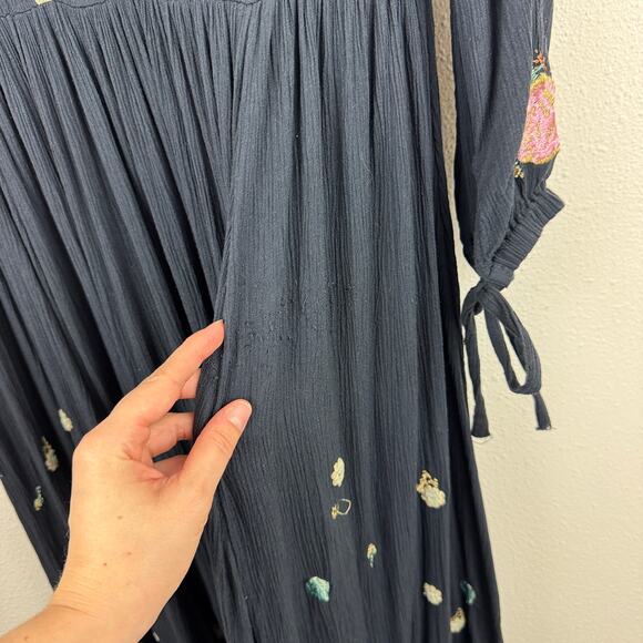 Free People Black Floral Midi Dress - Picture 7 of 9